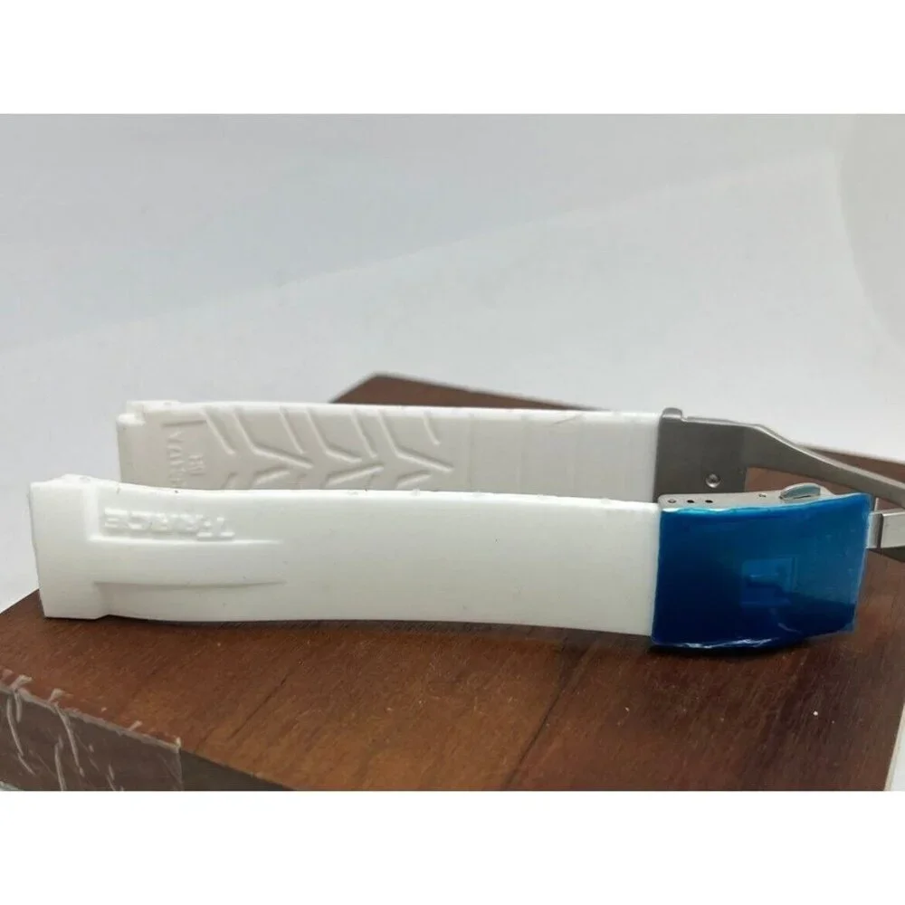 Men's Watch Band For Tissot T-Race Replacement White Rubber Strap 21mm